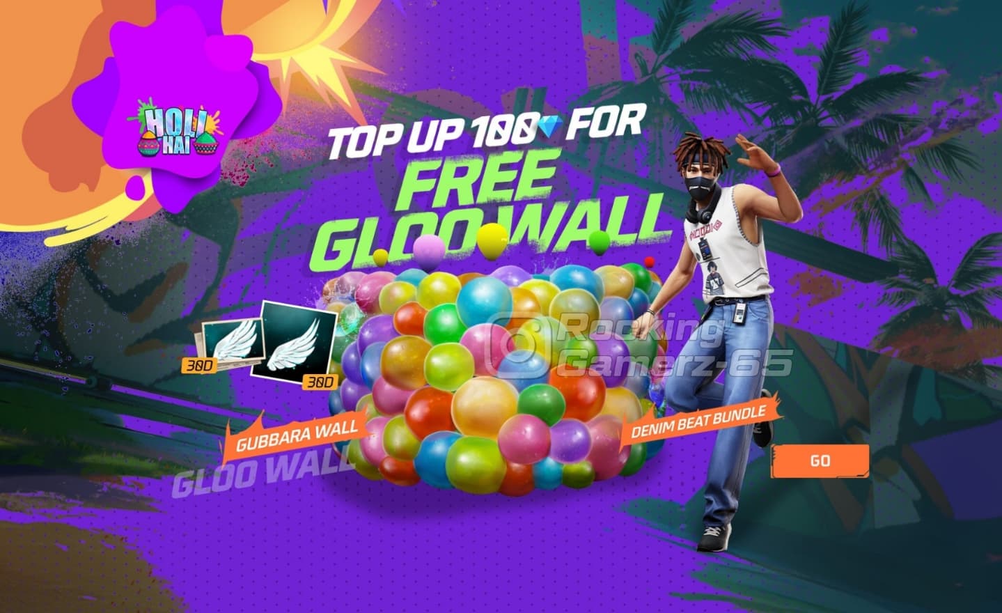 Free Fire Holi Top Up Event