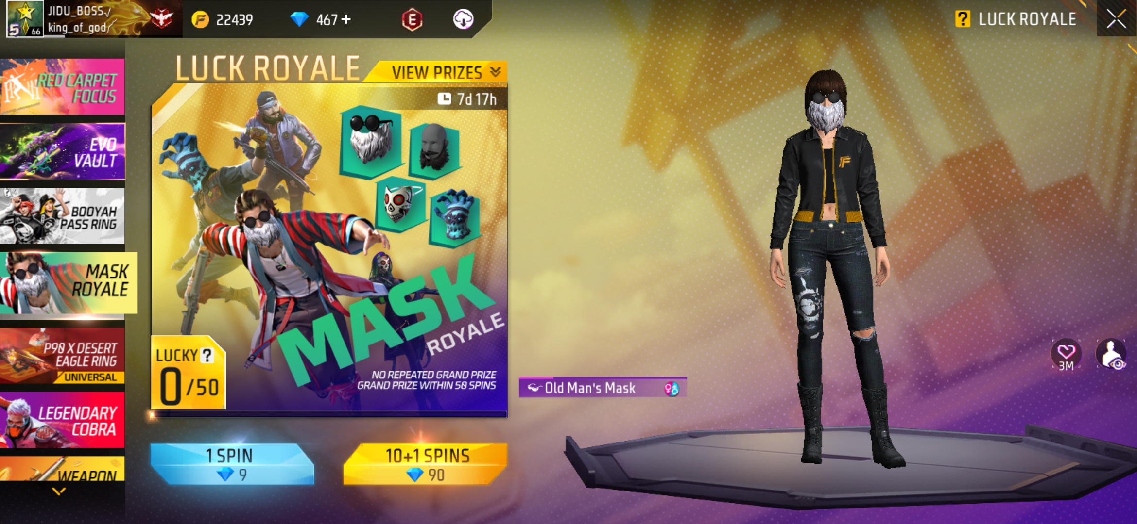 Free Fire Mask Royale Event